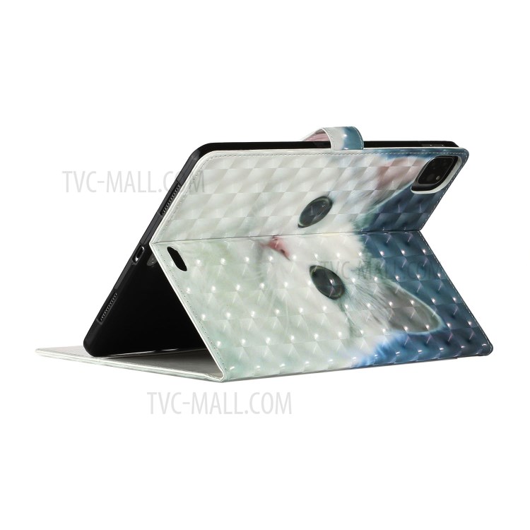 Light Spot Decor Pattern Printing Smart Leather Stand Protective Cover for iPad Pro 11-inch (2020)/(2018) - Cat-6