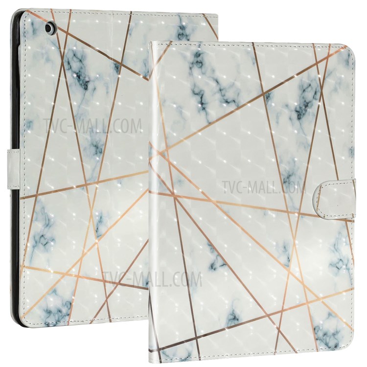 Light Spot Decor Pattern Printing Leather Shell Stand Tablet Case for iPad 4/3/2 - Marble Grain-2