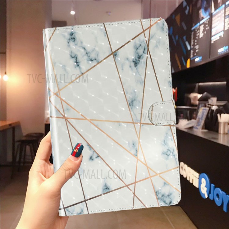 Light Spot Decor Pattern Printing Leather Shell Stand Tablet Case for iPad 4/3/2 - Marble Grain-8