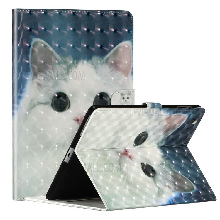 Light Spot Decor Pattern Printing Leather Shell Stand Tablet Case for iPad 4/3/2 - Cat-1