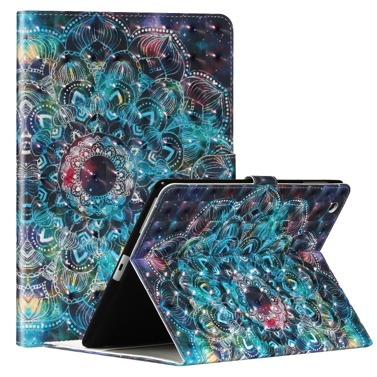Light Spot Decor Pattern Printing Leather Shell Stand Tablet Case for iPad 4/3/2 - Mandala Flower-1