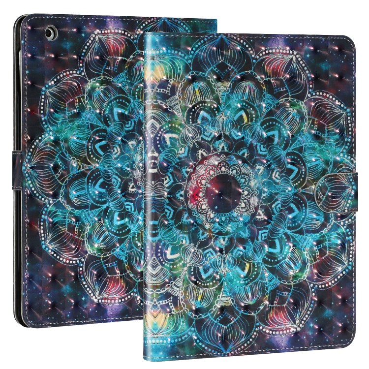 Light Spot Decor Pattern Printing Leather Shell Stand Tablet Case for iPad 4/3/2 - Mandala Flower-2