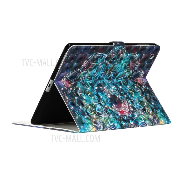 Light Spot Decor Pattern Printing Leather Shell Stand Tablet Case for iPad 4/3/2 - Mandala Flower-6