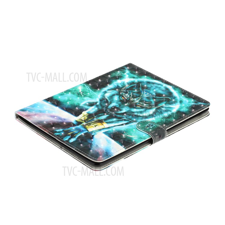 Light Spot Decor Pattern Printing Leather Shell Stand Tablet Case for iPad 4/3/2 - Wolf-7