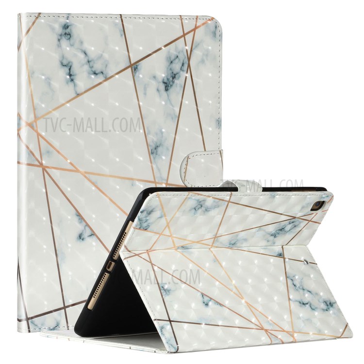 Light Spot Decor Pattern Printing Smart Leather Stand Tablet Case for iPad 9.7-inch (2018)/(2017)/iPad Pro 9.7 inch (2016)/Air 2/Air (2013) - Marble Grain and Line-1
