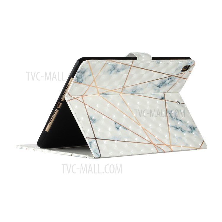 Light Spot Decor Pattern Printing Smart Leather Stand Tablet Case for iPad 9.7-inch (2018)/(2017)/iPad Pro 9.7 inch (2016)/Air 2/Air (2013) - Marble Grain and Line-6