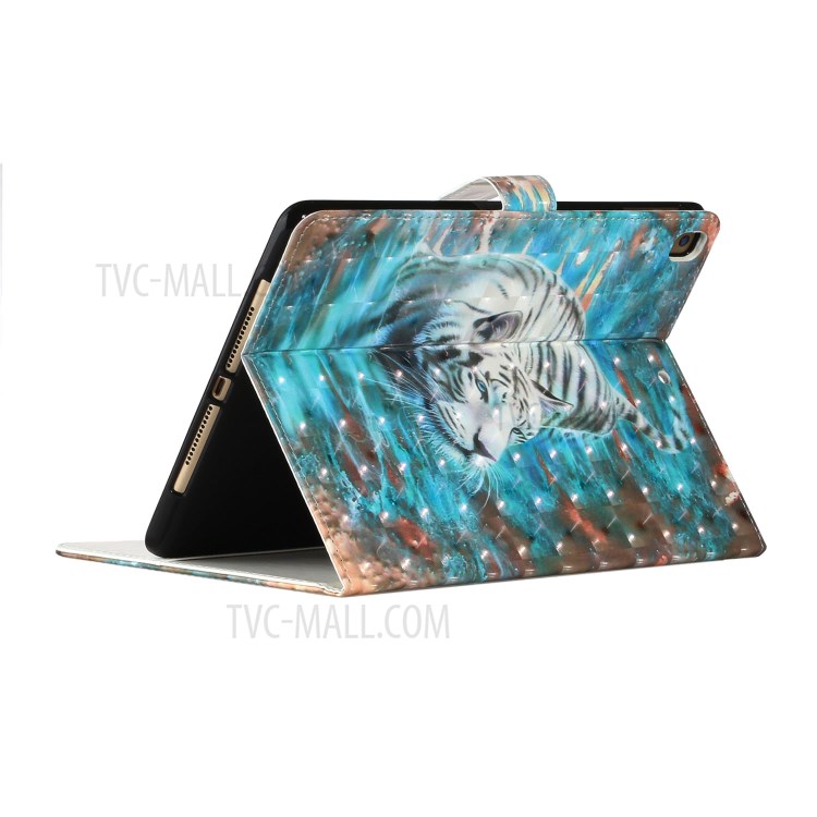 Light Spot Decor Pattern Printing Smart Leather Stand Tablet Case for iPad 9.7-inch (2018)/(2017)/iPad Pro 9.7 inch (2016)/Air 2/Air (2013) - White Tiger-6
