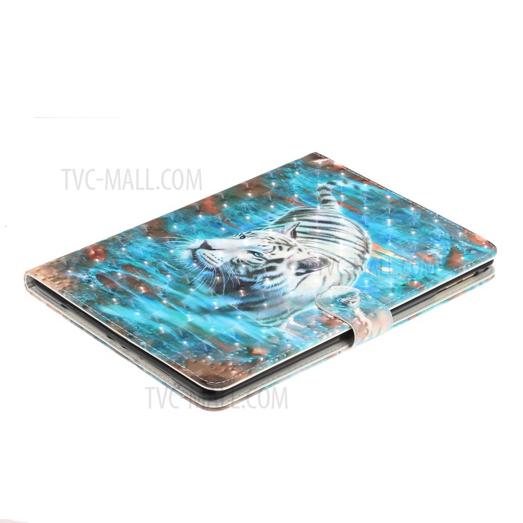 Light Spot Decor Pattern Printing Smart Leather Stand Tablet Case for iPad 9.7-inch (2018)/(2017)/iPad Pro 9.7 inch (2016)/Air 2/Air (2013) - White Tiger-7