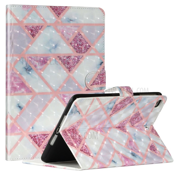 Light Spot Decor Pattern Printing Smart Leather Stand Protective Case for iPad Mini/Mini 2/Mini 3/Mini 4/Mini (2019) 7.9 inch - Pink Marble Pattern-1
