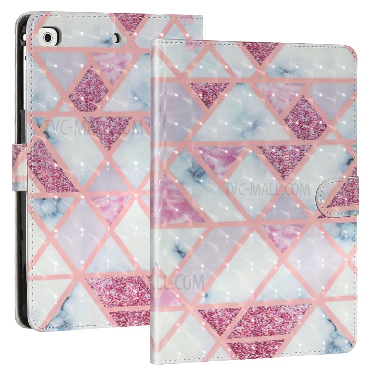Light Spot Decor Pattern Printing Smart Leather Stand Protective Case for iPad Mini/Mini 2/Mini 3/Mini 4/Mini (2019) 7.9 inch - Pink Marble Pattern-2