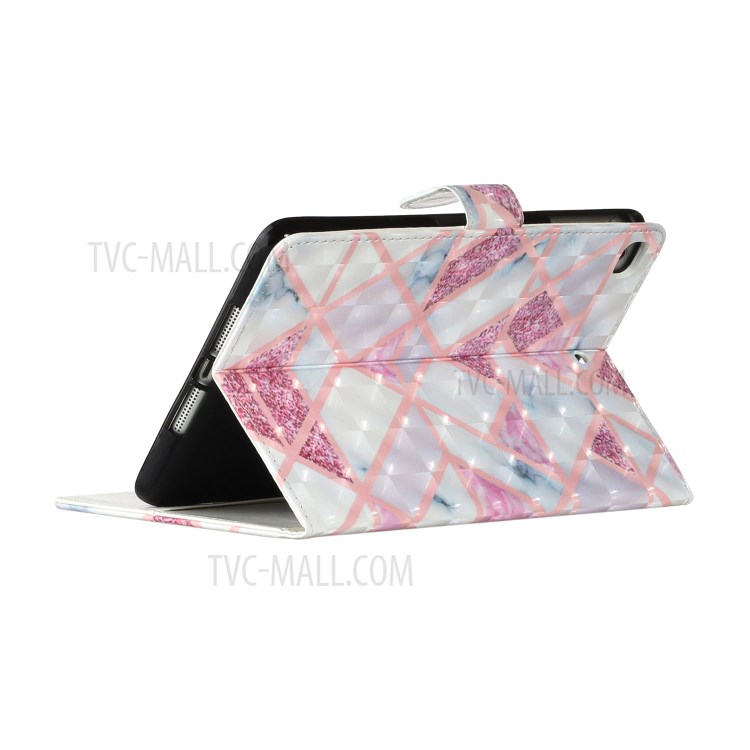 Light Spot Decor Pattern Printing Smart Leather Stand Protective Case for iPad Mini/Mini 2/Mini 3/Mini 4/Mini (2019) 7.9 inch - Pink Marble Pattern-6