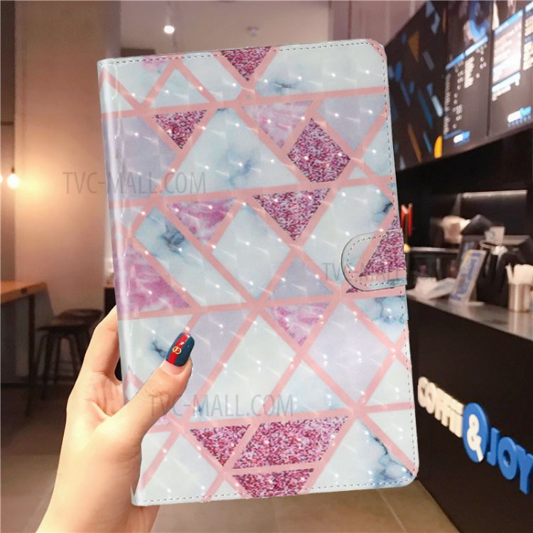 Light Spot Decor Pattern Printing Smart Leather Stand Protective Case for iPad Mini/Mini 2/Mini 3/Mini 4/Mini (2019) 7.9 inch - Pink Marble Pattern-8