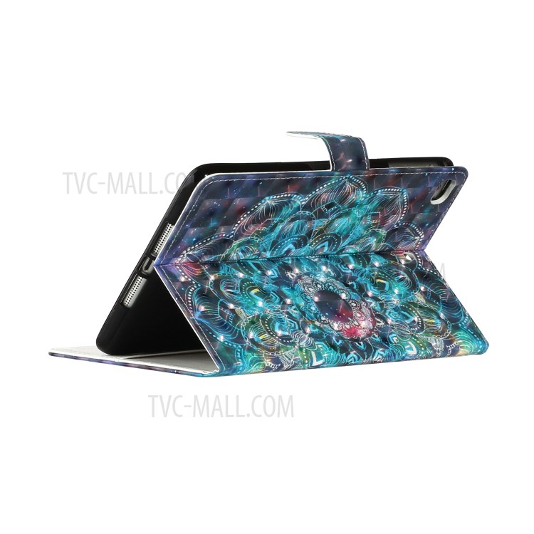 Light Spot Decor Pattern Printing Smart Leather Stand Protective Case for iPad Mini/Mini 2/Mini 3/Mini 4/Mini (2019) 7.9 inch - Mandala Flower-6