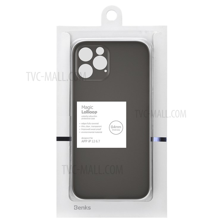 BENKS 0.4mm Ultra-thin PP Matte Cover for iPhone 12 Pro Max 6.7 inch - Black-5