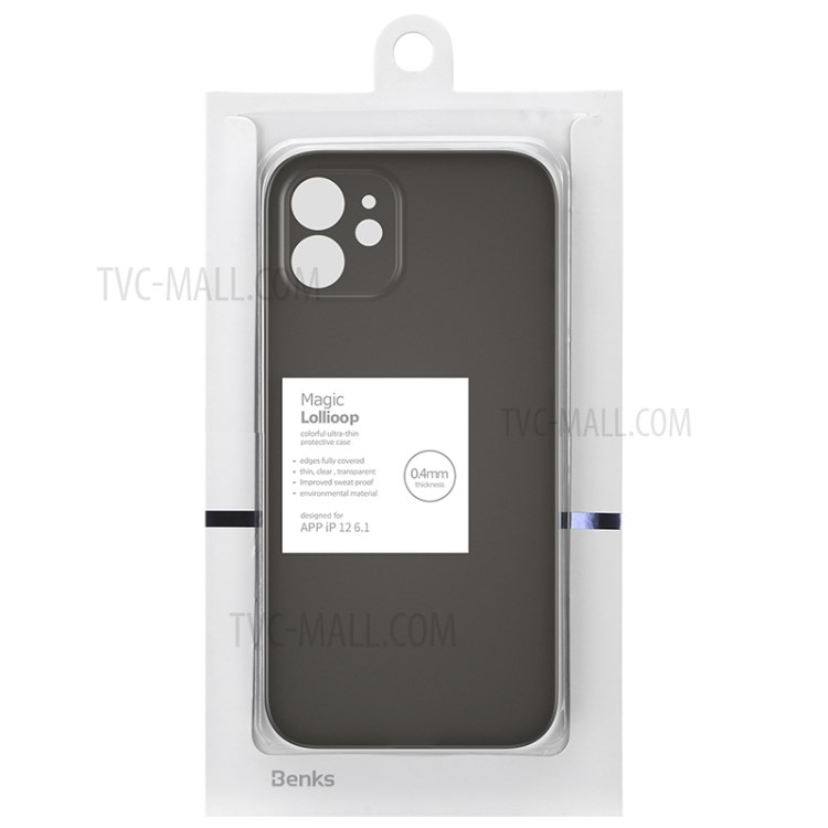 BENKS 0.4mm Ultra-thin PP Matte Unique Design Cover for iPhone 12 mini - Black-5