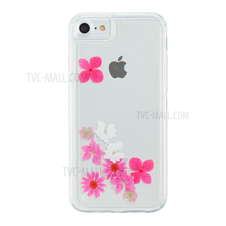 Liquid Floating Pattern TPU Back Phone Case for iPhone 8/7/6/6S 4.7 inch - Flower-1