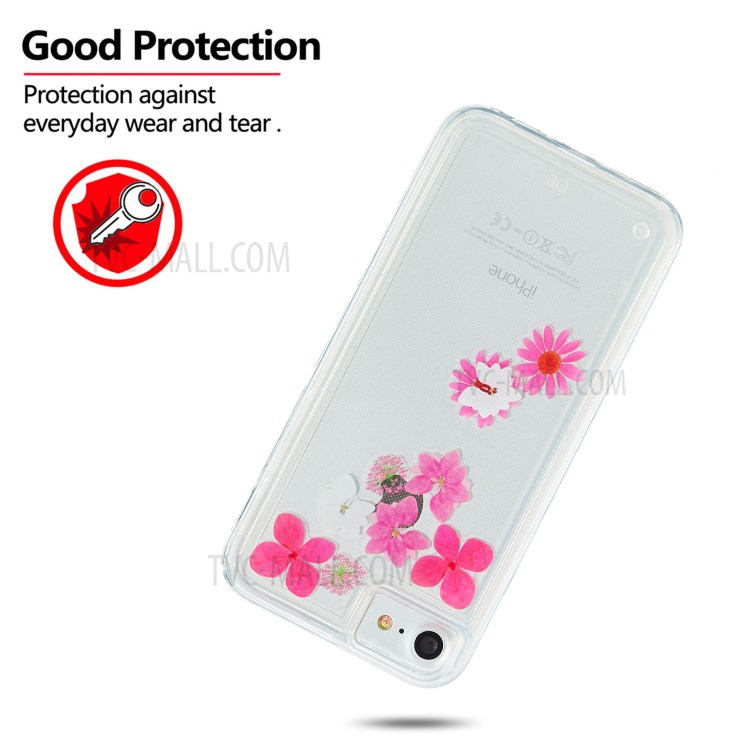 Liquid Floating Pattern TPU Back Phone Case for iPhone 8/7/6/6S 4.7 inch - Flower-2