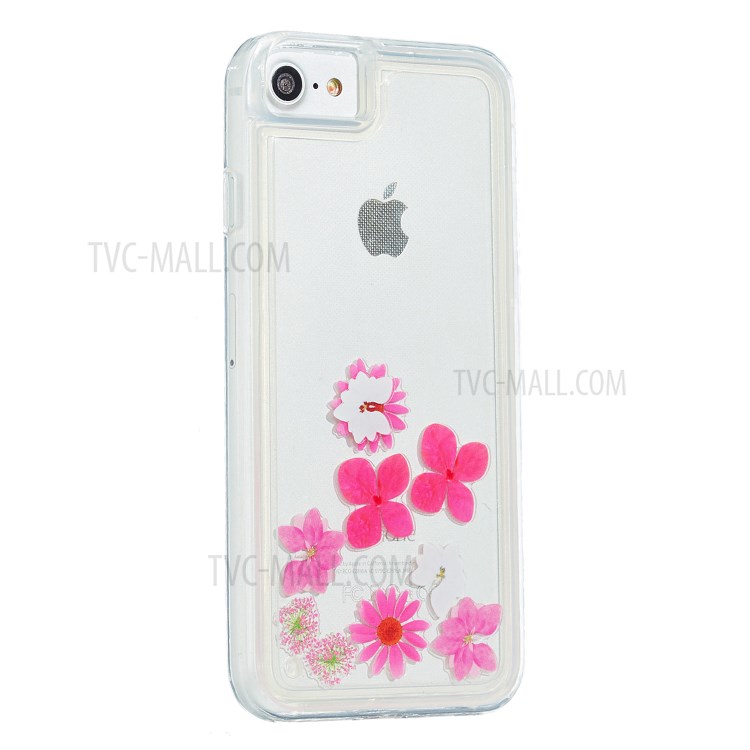 Liquid Floating Pattern TPU Back Phone Case for iPhone 8/7/6/6S 4.7 inch - Flower-3