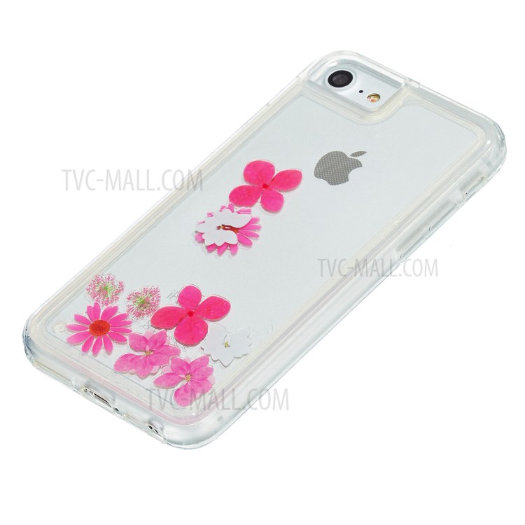 Liquid Floating Pattern TPU Back Phone Case for iPhone 8/7/6/6S 4.7 inch - Flower-4