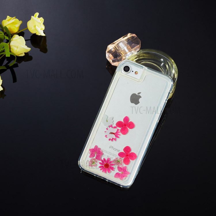 Liquid Floating Pattern TPU Back Phone Case for iPhone 8/7/6/6S 4.7 inch - Flower-5