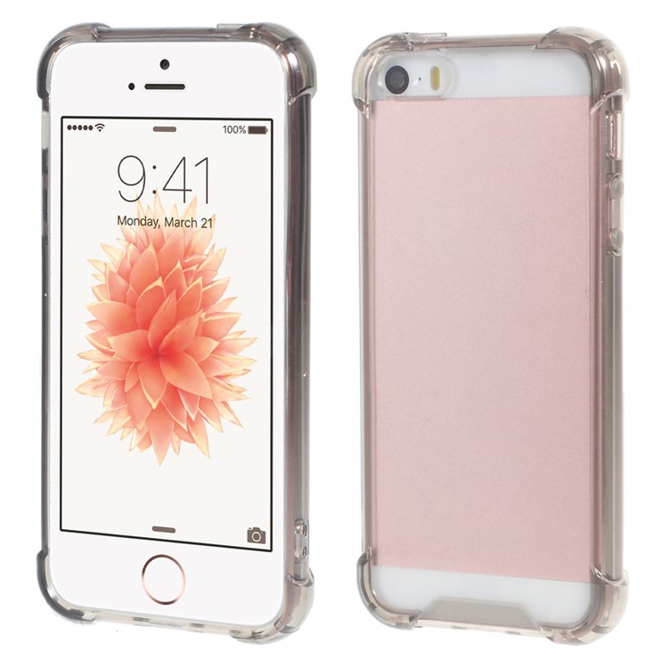 

Drop-resistant Acrylic Hard Back Cover for iPhone SE/5s/5 - Grey