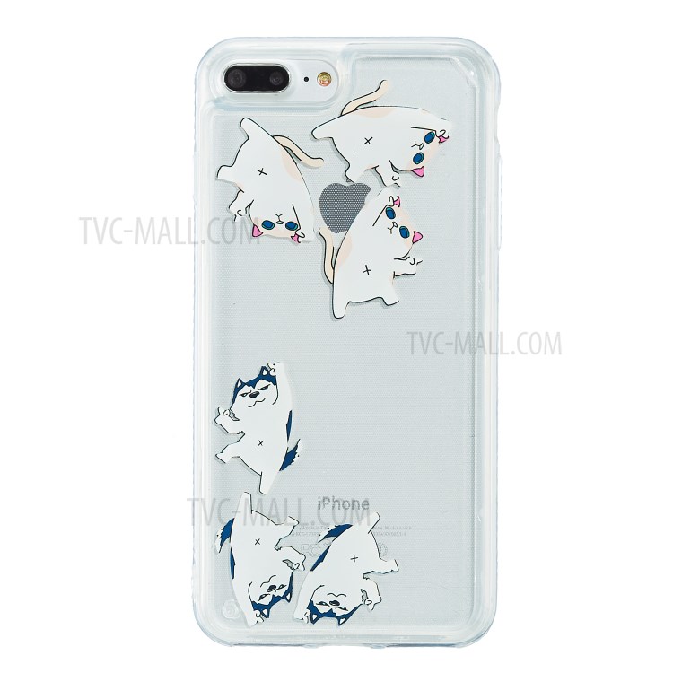 Liquid Floating Pattern TPU Back Phone Case for iPhone 8 Plus/7 Plus/6 Plus/6S Plus 5.5 inch - Animal-1