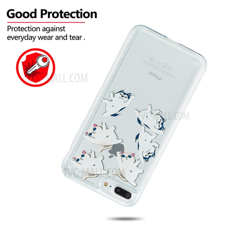 Liquid Floating Pattern TPU Back Phone Case for iPhone 8 Plus/7 Plus/6 Plus/6S Plus 5.5 inch - Animal-2