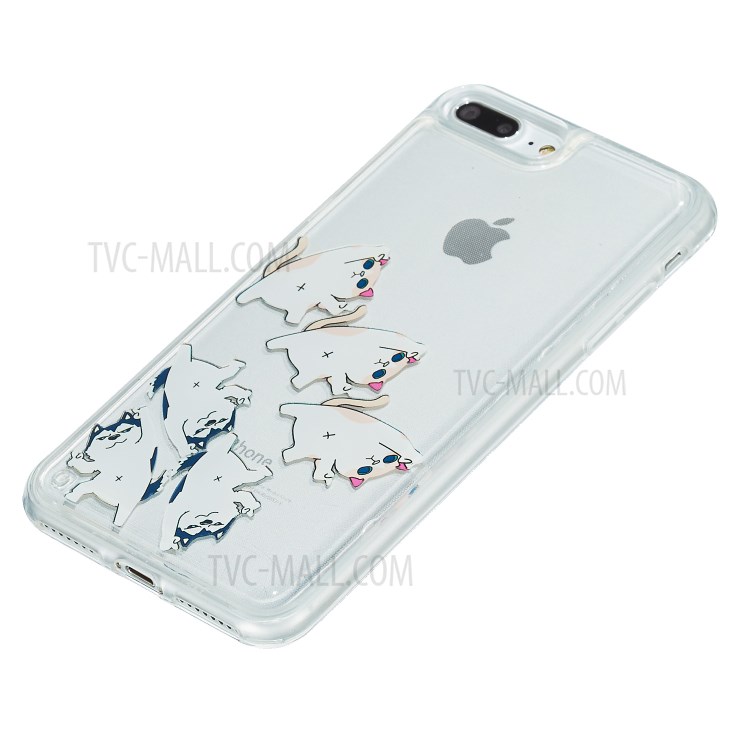 Liquid Floating Pattern TPU Back Phone Case for iPhone 8 Plus/7 Plus/6 Plus/6S Plus 5.5 inch - Animal-4