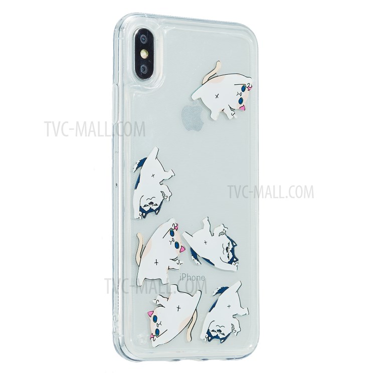 Motif Flottant Liquide Cas De Téléphone Arrière TPU Pour IPhone X / XS 5,8 Pouces - Animal-3