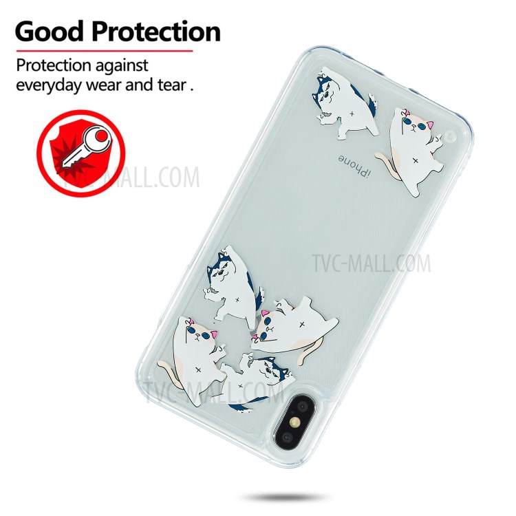 Quicksand Couverture D'impression De Téléphone De TPU De Motif Pour Iphone XS Max 6,5 Pouces - Chat-2