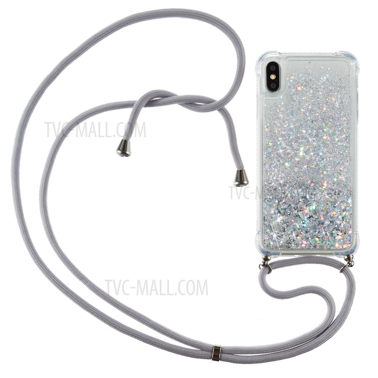 Glitter Powder Skin Quicksand TPU Back Unique Case for iPhone XS Max 6.5 inch - White-1