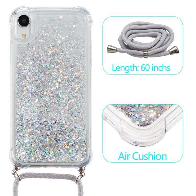 Quickss e Tornatore TPU in Polvere Glitter Per Iphone XR 6,1 Pollici - Bianca-2