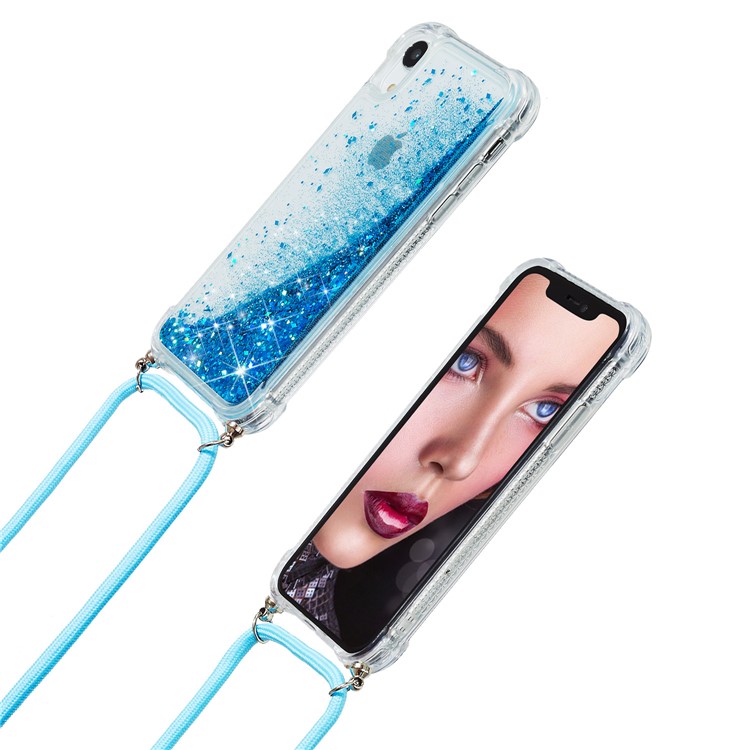 Glitter Powder Quicksand TPU Back Case for iPhone XR 6.1 inch - Blue-6