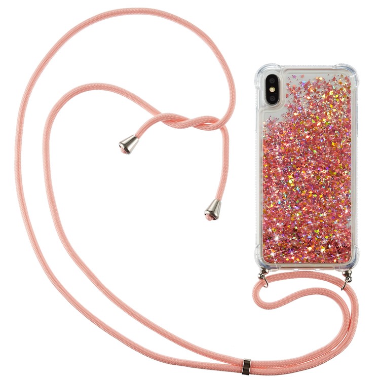 Glitter Powder Reia e TPU Especial Case Para Iphone X/XS 5,8 Polegadas - Laranja