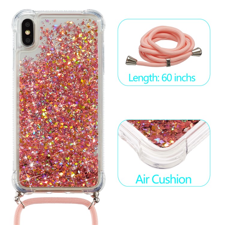 Glitter Powder Reia e TPU Especial Case Para Iphone X/XS 5,8 Polegadas - Laranja