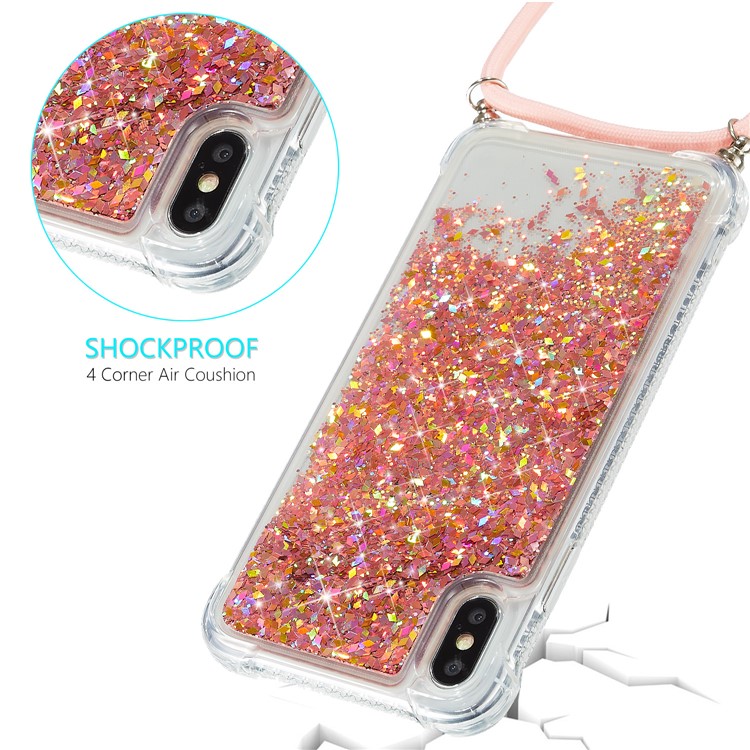 Glitter Powder Quicksand TPU Special Back Case for iPhone X/XS 5.8 inch - Orange-4