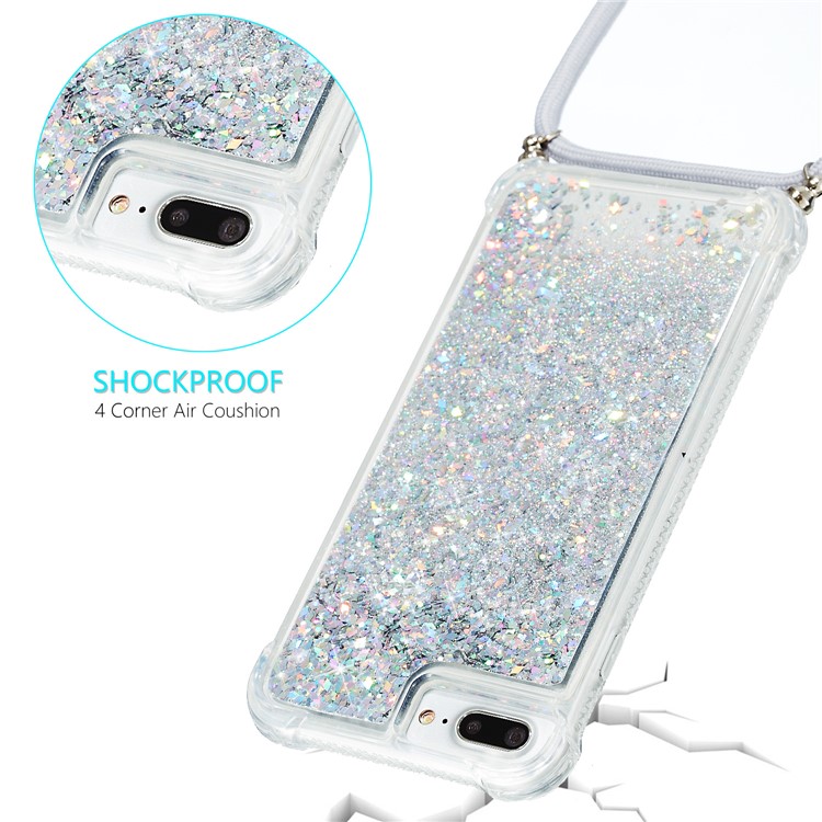 Glitter Powder Quicksand TPU Shell for iPhone 8 Plus/7 Plus/6 Plus - White-6