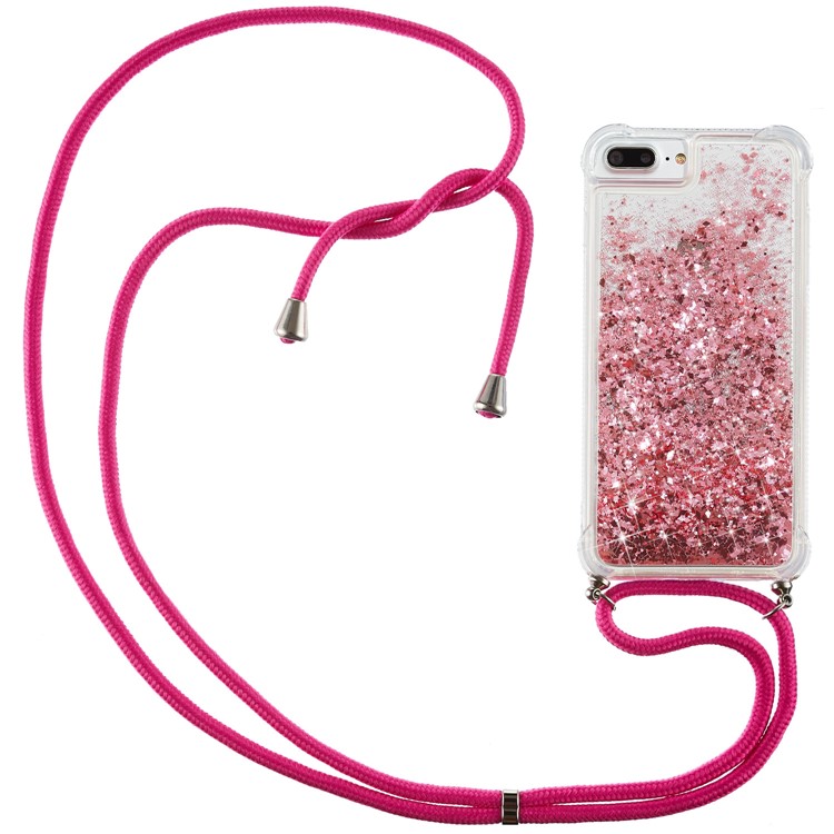 Polvo Del Brillo Arenas Movedizas Cáscara TPU Para El IPhone 8 Plus / 7 Más / 6 Plus - Rosa-1