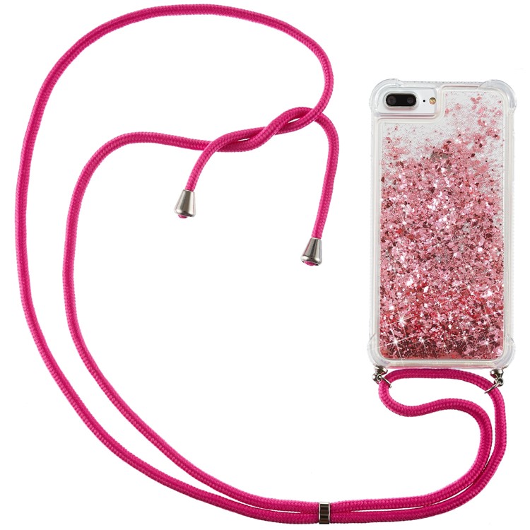 Shell TPU Poudre de Poudre à Paillettes Pour Iphone 8 Plus / 7 Plus / 6 Plus - Rose