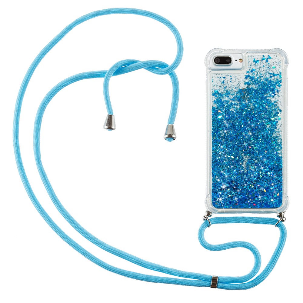 Glitzerpulver Treibsand TPU Schale Für Iphone 8 Plus / 7 Plus / 6 Plus - Blau-1