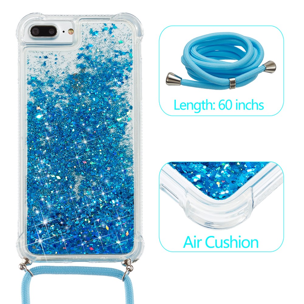 Glitzerpulver Treibsand TPU Schale Für Iphone 8 Plus / 7 Plus / 6 Plus - Blau-2