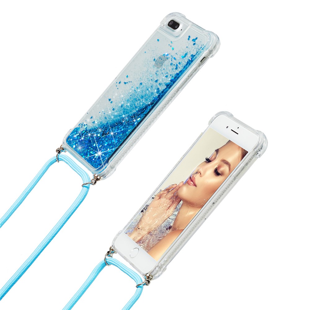 Glitzerpulver Treibsand TPU Schale Für Iphone 8 Plus / 7 Plus / 6 Plus - Blau-4