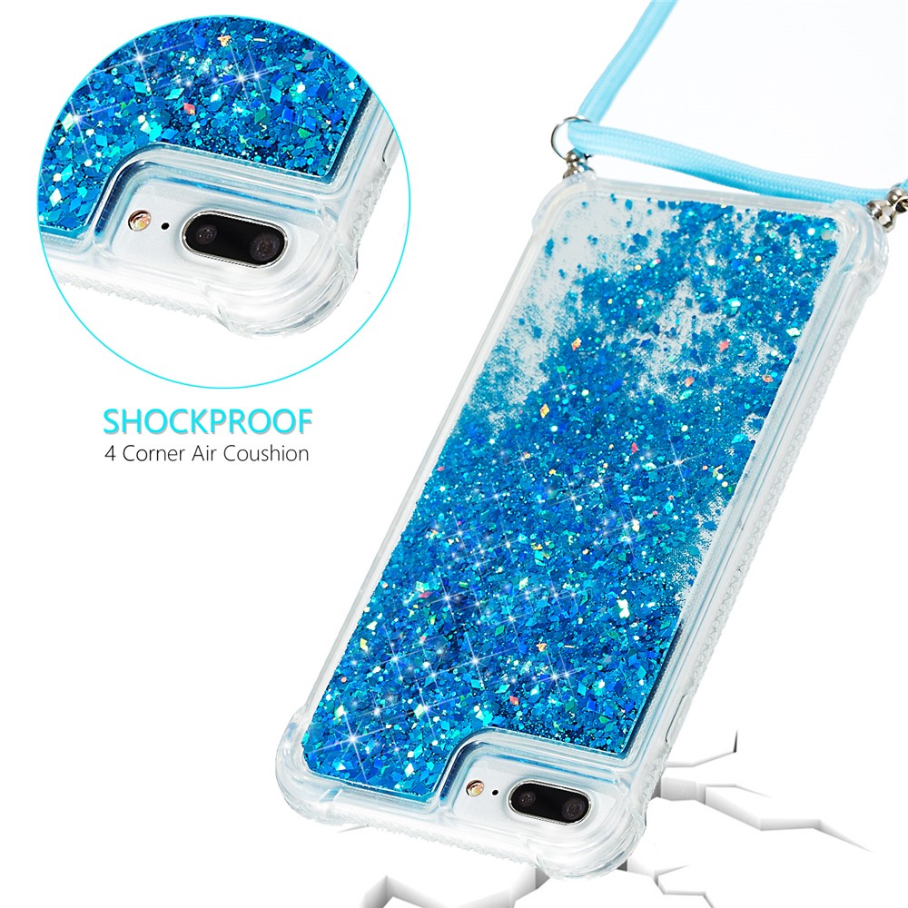 Glitzerpulver Treibsand TPU Schale Für Iphone 8 Plus / 7 Plus / 6 Plus - Blau-6
