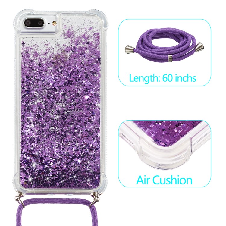 Polvo Del Brillo Arenas Movedizas Cáscara TPU Para El IPhone 8 Plus / 7 Más / 6 Plus - Púrpura-2
