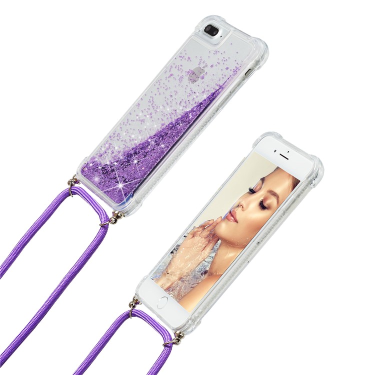 Polvo Del Brillo Arenas Movedizas Cáscara TPU Para El IPhone 8 Plus / 7 Más / 6 Plus - Púrpura-4