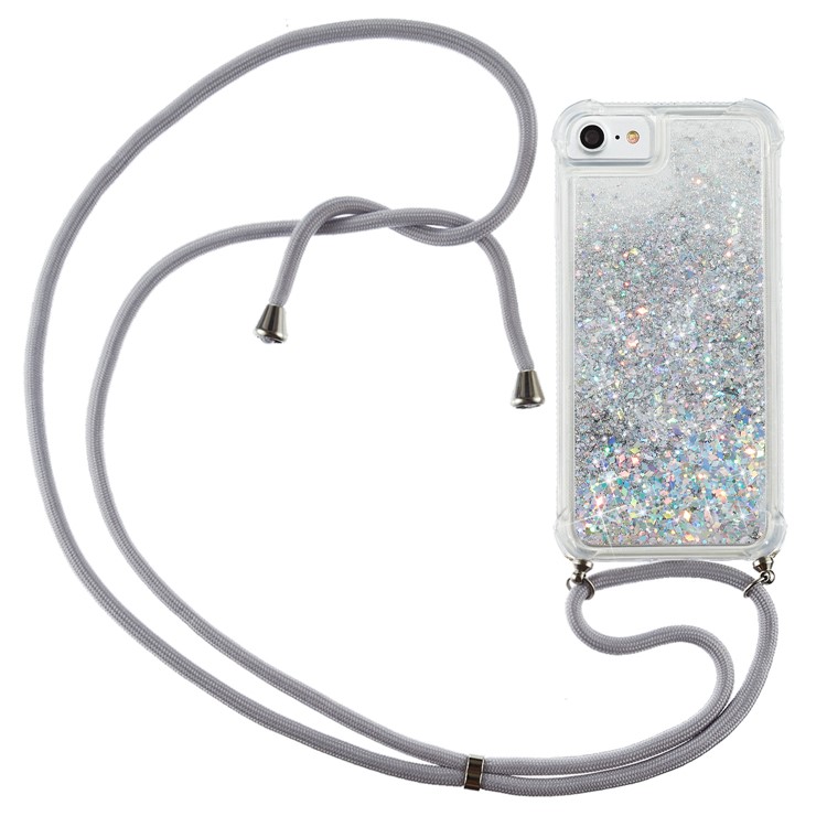 Glitter Pow Powdsend Casso do TPU TPU Caso Para Iphone 8/7/6 4,7 Polegadas/se (2020)/SE (2022) - Branco