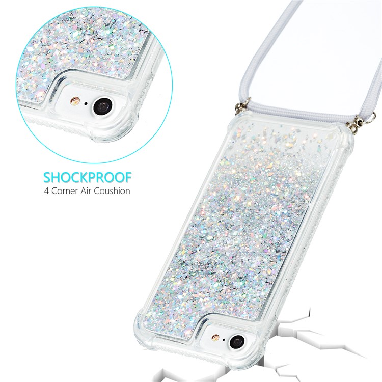 Glitter Pow Powdsend Casso do TPU TPU Caso Para Iphone 8/7/6 4,7 Polegadas/se (2020)/SE (2022) - Branco