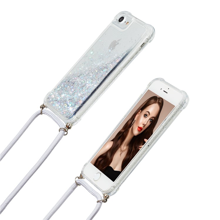 Glitter Powder Quicksand TPU Back Phone Case for iPhone 8/7/6 4.7-inch - White-6