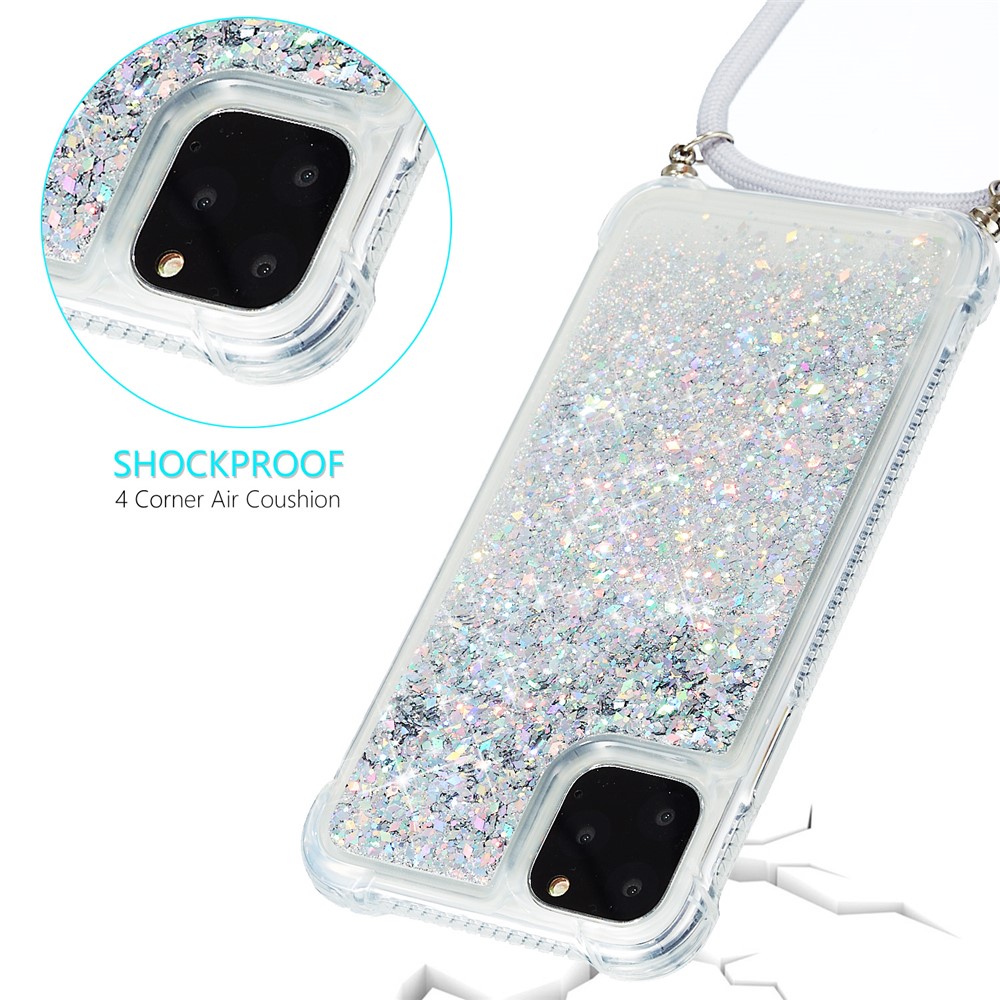 Glitter Powder Quicksand Style TPU Back Case for iPhone 12 Pro Max 6.7 inch - White-4