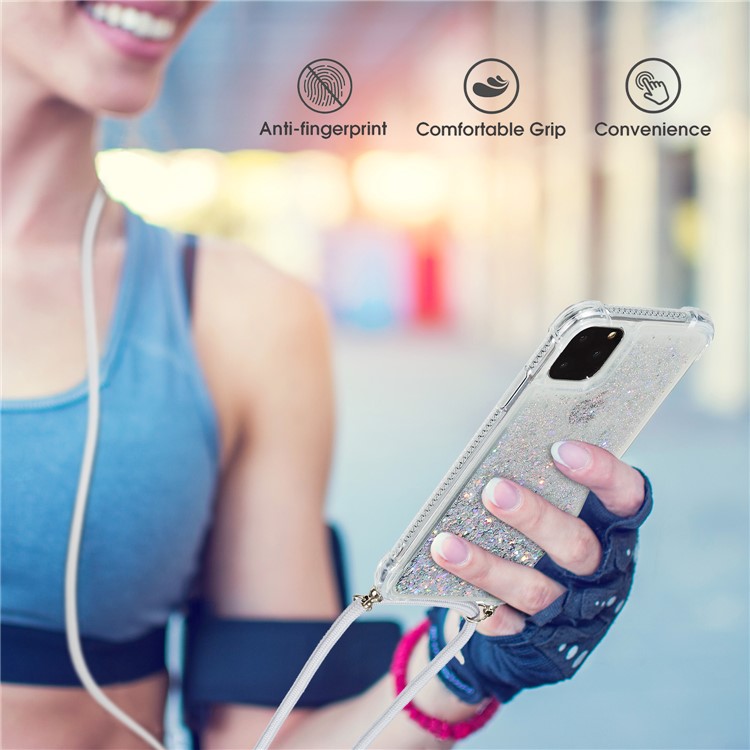Glitter Powder Quicksand TPU Cover for iPhone 12 Pro/12 - White-5